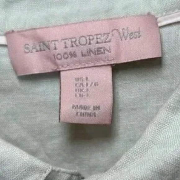 Saint Tropez West Linen Shirt Tunic Size Large - Picture 3 of 7
